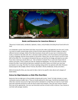 Books and Resources for American History 2 *Resources include