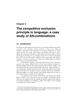 The competitive exclusion principle in language: a case study of AN
