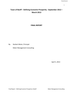 Town of Banff &ndash; Defining Economic Prosperity : September 2012
