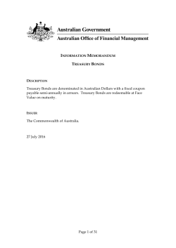 Page 1 of 31 Treasury Bonds are denominated in Australian Dollars