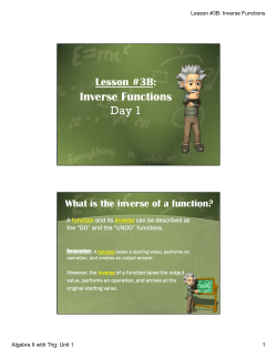 Inverse Functions Day 1
