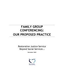 family group conferencing: our proposed practice