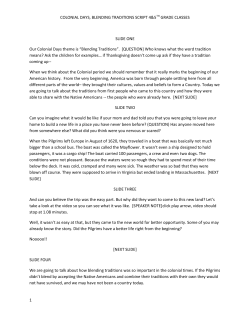 COLONIAL DAYS, BLENDING TRADITIONS SCRIPT