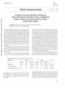 supine length, weight and head circumference of neonates