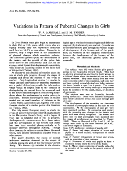 Variations in Pattern of Pubertal Changes in Girls
