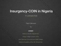 Insurgency-COIN in Nigeria