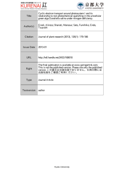 Title Cyclic electron transport around photosystem I and its
