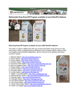 Safe Drug Drop-Off Program - Los Angeles County Sheriff`s