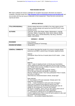 PEER REVIEW HISTORY BMJ Open publishes all reviews