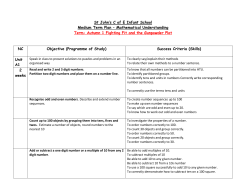 Autumn 1 2016 Mathematics - St John`s C of E Infant School, Churt