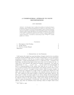 A combinatorial approach to pants decompositions