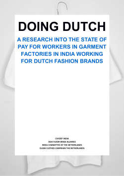 Doing Dutch &ndash; Research into the state of pay for workers in garment
