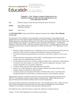 Competitive &ndash; State - Distance Learning Training and Services Adult