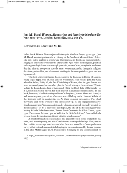Joni M. hand: Women, Manuscripts and Identity in Northern Eu