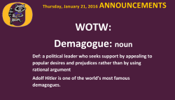 WOTW: Demagogue: noun - Oconomowoc Area School District