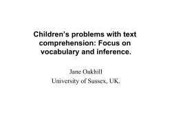 Children`s problems with text comprehension