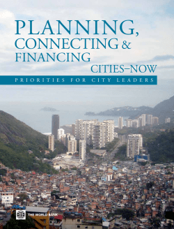 Planning, Connecting, and Financing Cities &ndash; Now