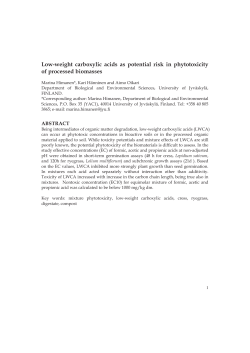 Low-weight carboxylic acids as potential risk in phytotoxicity of