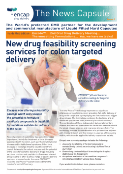 The News Capsule - Encap Drug Delivery