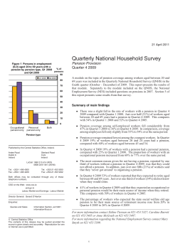Quarterly National Household Survey Pension Provision Quarter 4