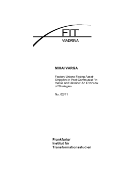Frankfurter Institut f&uuml;r Transformationsstudien MIHAI VARGA