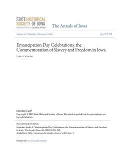 Emancipation Day Celebrations: the Commemoration of Slavery and