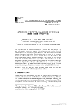 numerical strength analysis of a complex, steel shell
