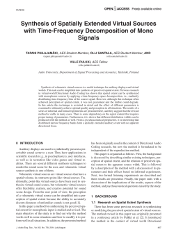Synthesis of Spatially Extended Virtual Sources with Time