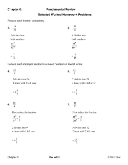 HW Chap 0 Review WKD