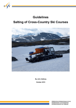 Guidelines Salting of Cross-Country Ski Courses - FIS-Ski