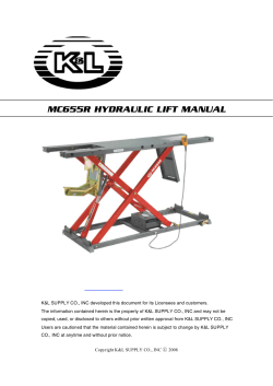 MC655R HYDRAULIC LIFT MANUAL