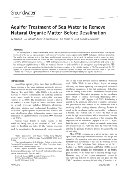 Aquifer Treatment of Sea Water to Remove Natural Organic Matter