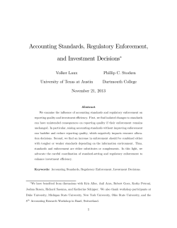 Accounting Standards, Regulatory Enforcement, and Investment