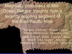 Magmatic processes at Mid- Ocean Ridges: Insights from a recently
