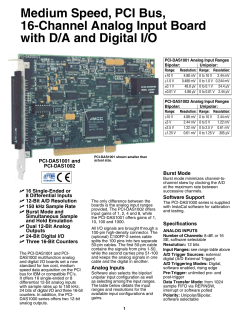 Medium Speed, PCI Bus, 16-Channel Analog Input Board with D/A