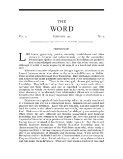 Friendship - The Word Foundation