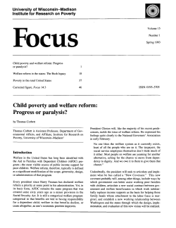 Progress or paralysis? - Institute for Research on Poverty