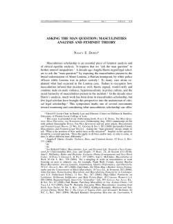 asking the man question: masculinities analysis and feminist theory
