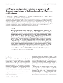 MHC gene configuration variation in geographically disparate