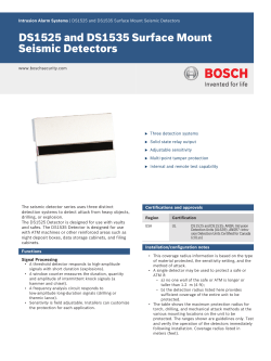 DS1525 and DS1535 Surface Mount Seismic Detectors