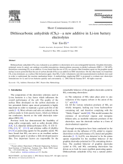 Dithiocarbonic anhydride (CS2)*/a new additive in Li