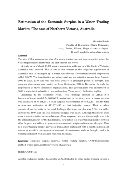 Estimation of the Economic Surplus in a Water Trading Market: The