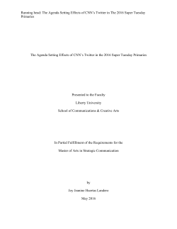 The Agenda Setting Effects of CNN`s Twitter in the 2016 Super