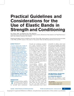 Practical Guidelines and Considerations for the Use of Elastic Bands