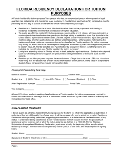 florida residency declaration for tuition purposes