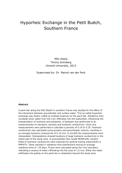 Hyporheic exchange in the river Bu&euml;ch