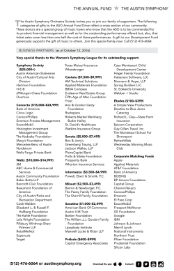 tHe AnnUAl fUnD tHe AUStin SyMpHony