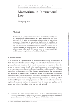 Moratorium in International Law