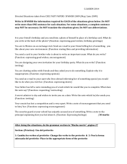 Directed Situations taken from CSEC PAST PAPERS