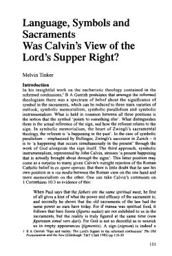 Language, Symbols and Sacraments Was Calvin`s
